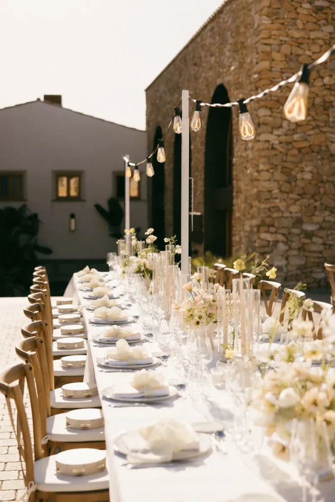 masia in outskirts of barcelona with inspiring wedding table