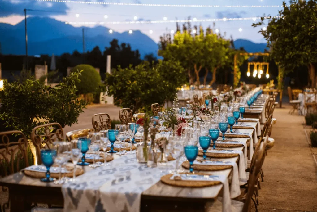 Elegant wedding table setup in a private villa – Mallorca wedding venue