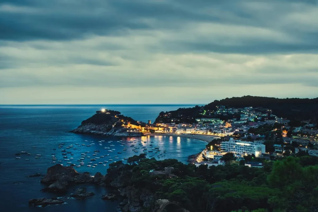 night in costa brava girona, near barcelona