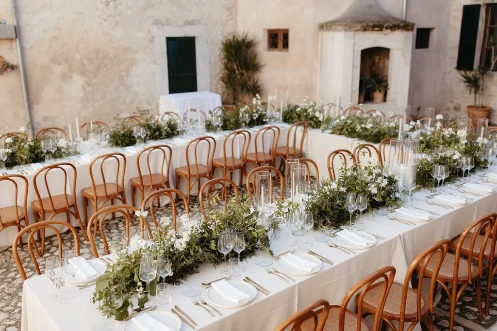 boutique table decoration in a villa venue