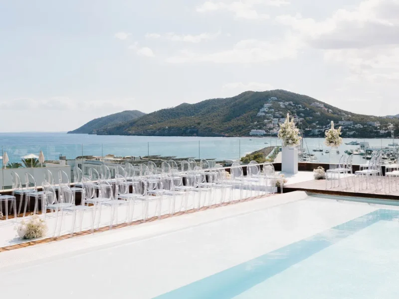 ceremony decoration waters hotel wedding venue Ibiza Spain