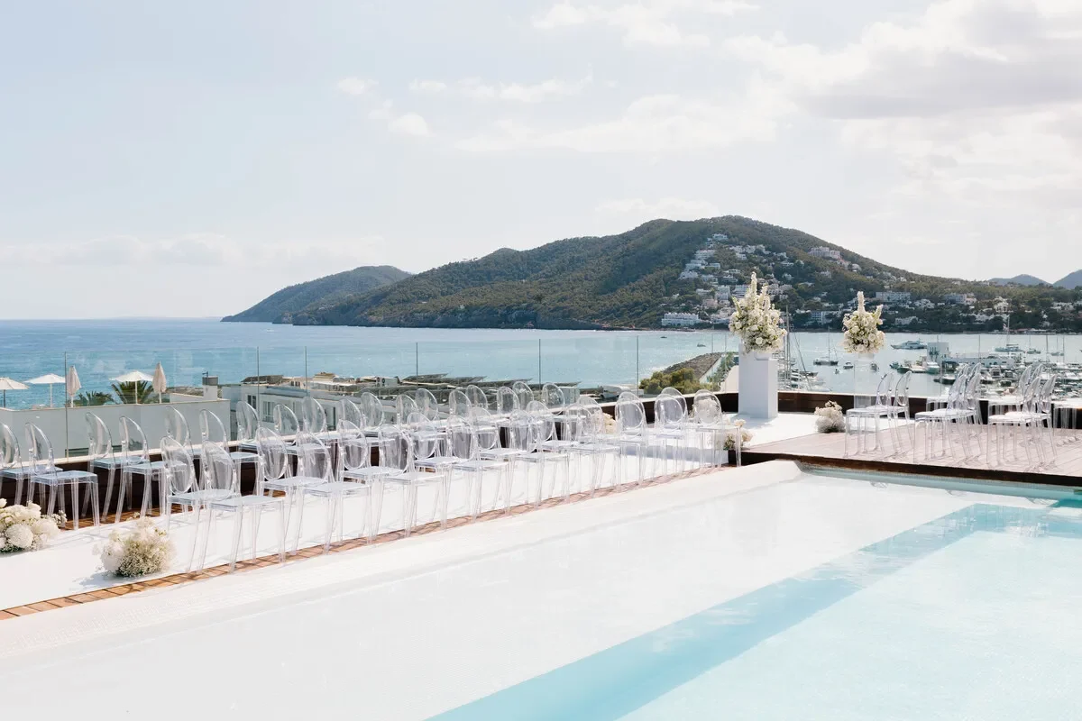 ceremony decoration waters hotel wedding venue Ibiza Spain