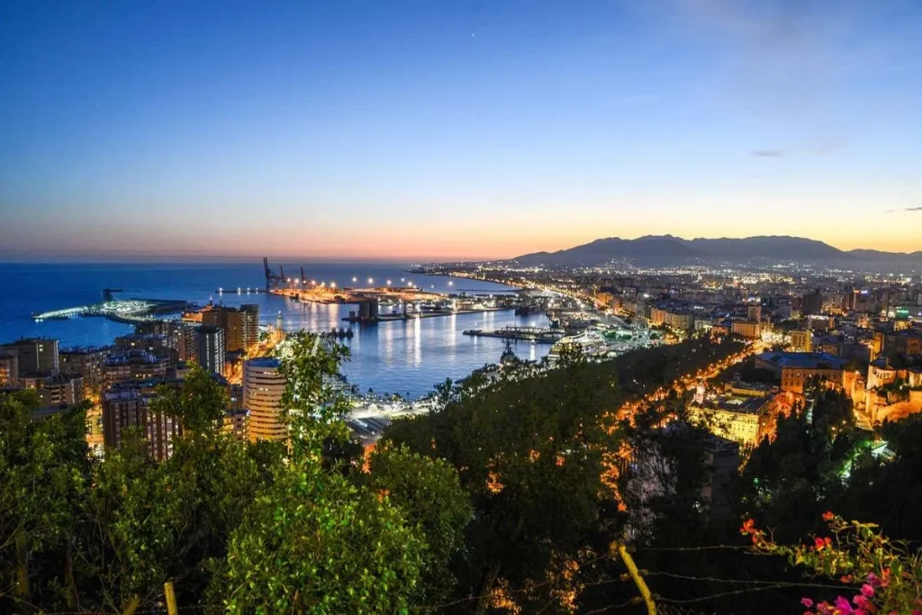 malaga night from the sky