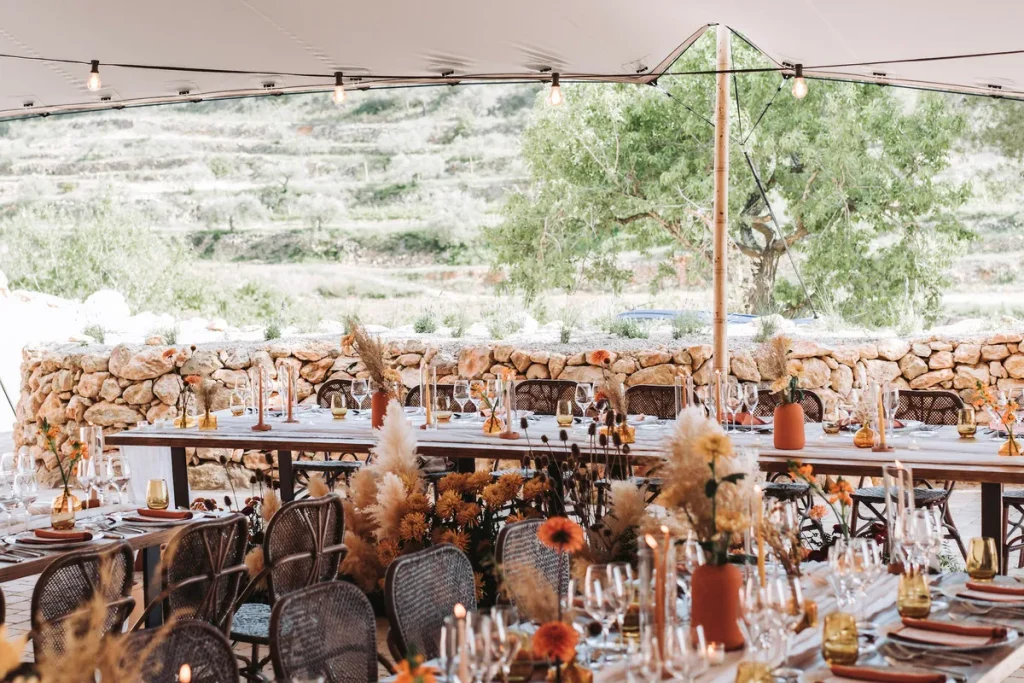 wedding table at masia pine