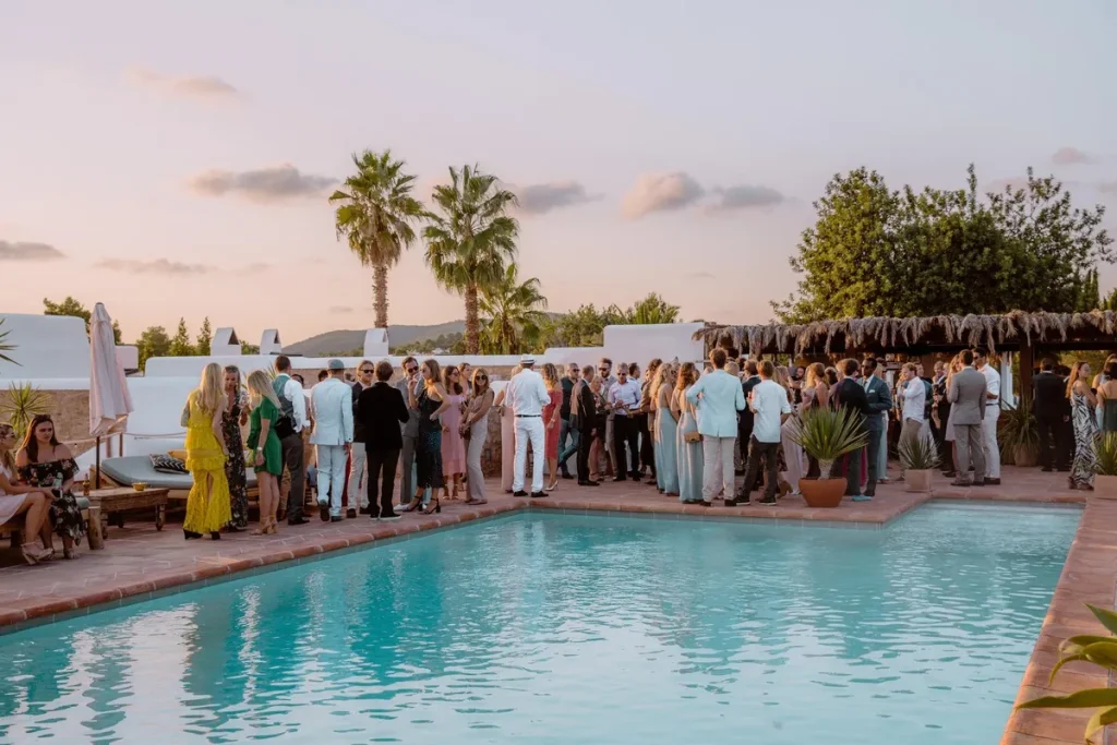 pool area in Ibiza farmhouse venue